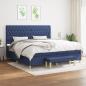 Preview: ARDEBO.de - Boxspringbett mit Matratze Blau 200x200 cm Stoff