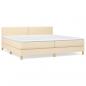 Preview: Boxspringbett mit Matratze Creme 200x200 cm Stoff