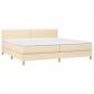 Preview: Boxspringbett mit Matratze Creme 200x200 cm Stoff