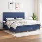 Preview: ARDEBO.de - Boxspringbett mit Matratze Blau 200x200 cm Stoff