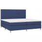 Preview: Boxspringbett mit Matratze Blau 200x200 cm Stoff