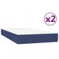 Preview: Boxspringbett mit Matratze Blau 200x200 cm Stoff