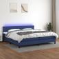 Preview: ARDEBO.de - Boxspringbett mit Matratze & LED Blau 200x200 cm Stoff