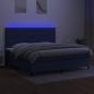 Preview: Boxspringbett mit Matratze & LED Blau 200x200 cm Stoff