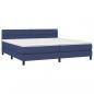 Preview: Boxspringbett mit Matratze & LED Blau 200x200 cm Stoff