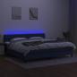 Preview: Boxspringbett mit Matratze & LED Blau 200x200 cm Stoff