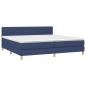 Preview: Boxspringbett mit Matratze & LED Blau 200x200 cm Stoff