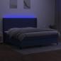 Preview: Boxspringbett mit Matratze & LED Blau 200x200 cm Stoff