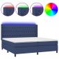 Preview: Boxspringbett mit Matratze & LED Blau 200x200 cm Stoff