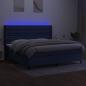 Preview: Boxspringbett mit Matratze & LED Blau 200x200 cm Stoff