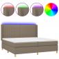 Preview: Boxspringbett mit Matratze & LED Taupe 200x200 cm Stoff