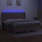 Preview: Boxspringbett mit Matratze & LED Taupe 200x200 cm Stoff