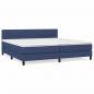 Preview: Boxspringbett mit Matratze Blau 200x200 cm Stoff