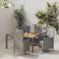 Preview: ARDEBO.de - 5-tlg. Garten-Essgruppe mit Kissen Poly Rattan Grau