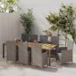 Preview: ARDEBO.de - 9-tlg. Garten-Essgruppe mit Kissen Poly Rattan Grau