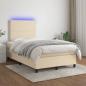 Preview: ARDEBO.de - Boxspringbett mit Matratze & LED Creme 120x200 cm Stoff