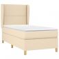 Preview: Boxspringbett mit Matratze Creme 100x200 cm Stoff