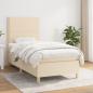 Preview: ARDEBO.de - Boxspringbett mit Matratze Creme 100x200 cm Stoff