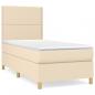 Preview: Boxspringbett mit Matratze Creme 100x200 cm Stoff