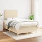 Preview: ARDEBO.de - Boxspringbett mit Matratze Creme 120x200 cm Stoff