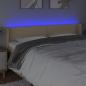 Preview: LED Kopfteil Creme 203x16x78/88 cm Stoff