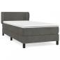 Preview: Boxspringbett mit Matratze Dunkelgrau 100x200 cm Samt