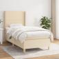 Preview: ARDEBO.de - Boxspringbett mit Matratze Creme 100x200 cm Stoff