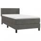 Preview: Boxspringbett mit Matratze Dunkelgrau 100x200 cm Samt