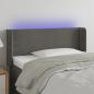 Preview: ARDEBO.de - LED Kopfteil Dunkelgrau 103x16x78/88 cm Samt