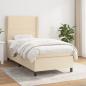 Preview: ARDEBO.de - Boxspringbett mit Matratze Creme 100x200 cm Stoff