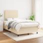 Preview: ARDEBO.de - Boxspringbett mit Matratze Creme 120x200 cm Stoff