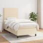 Preview: ARDEBO.de - Boxspringbett mit Matratze Creme 100x200 cm Stoff