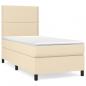 Preview: Boxspringbett mit Matratze Creme 100x200 cm Stoff