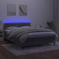 Preview: Boxspringbett mit Matratze & LED Hellgrau 140x200 cm Samt