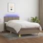 Preview: ARDEBO.de - Boxspringbett mit Matratze & LED Taupe 80x200 cm Stoff