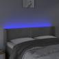 Preview: LED Kopfteil Hellgrau 147x16x78/88 cm Samt