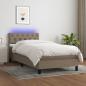 Preview: ARDEBO.de - Boxspringbett mit Matratze & LED Taupe 80x200 cm Stoff