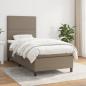 Preview: ARDEBO.de - Boxspringbett mit Matratze Taupe 80x200 cm Stoff