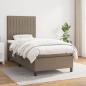 Preview: ARDEBO.de - Boxspringbett mit Matratze Taupe 80x200 cm Stoff