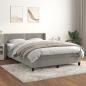 Preview: ARDEBO.de - Boxspringbett mit Matratze Hellgrau 140x190 cm Samt