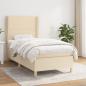 Preview: ARDEBO.de - Boxspringbett mit Matratze Creme 90x190 cm Stoff