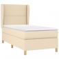 Preview: Boxspringbett mit Matratze Creme 90x190 cm Stoff