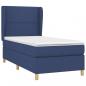 Preview: Boxspringbett mit Matratze Blau 100x200 cm Stoff