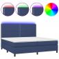 Preview: Boxspringbett mit Matratze & LED Blau 200x200 cm Stoff