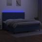 Preview: Boxspringbett mit Matratze & LED Blau 200x200 cm Stoff