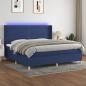 Preview: ARDEBO.de - Boxspringbett mit Matratze & LED Blau 200x200 cm Stoff