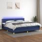 Preview: ARDEBO.de - Boxspringbett mit Matratze & LED Blau 200x200 cm Stoff