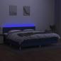 Preview: Boxspringbett mit Matratze & LED Blau 200x200 cm Stoff