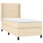 Preview: Boxspringbett mit Matratze & LED Creme 90x190 cm Stoff