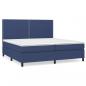 Preview: Boxspringbett mit Matratze Blau 200x200 cm Stoff